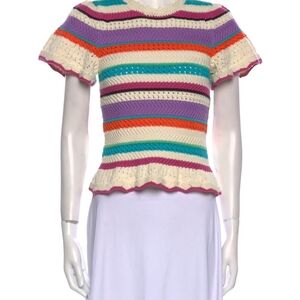 Banjanan Colorful Striped Knit Crop Top